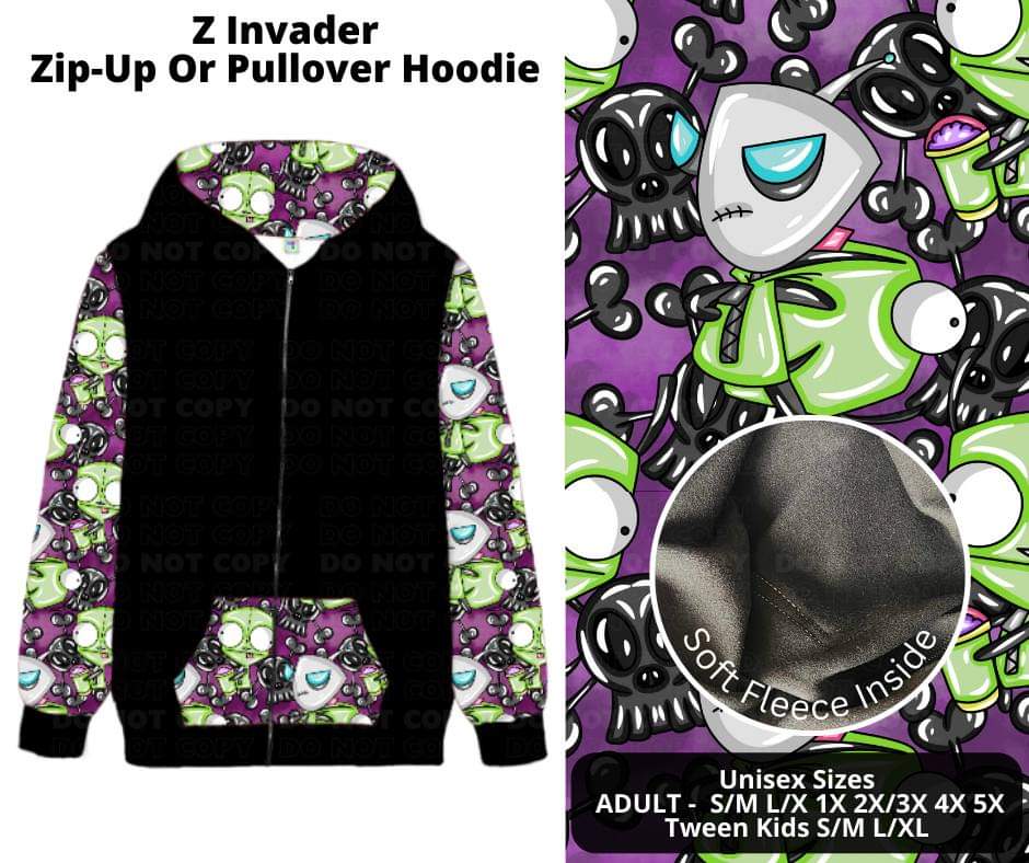 Z Invader Zip-Up or Pullover Hoodie