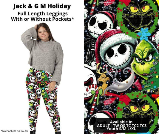 Jack & G M Holiday Full Length Leggings w/ Pockets