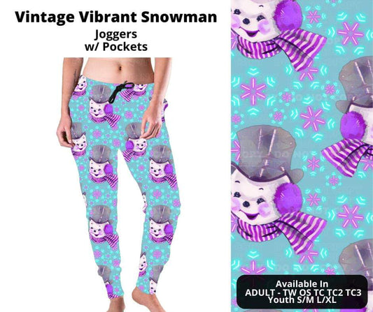 Vintage Vibrant Snowman Joggers