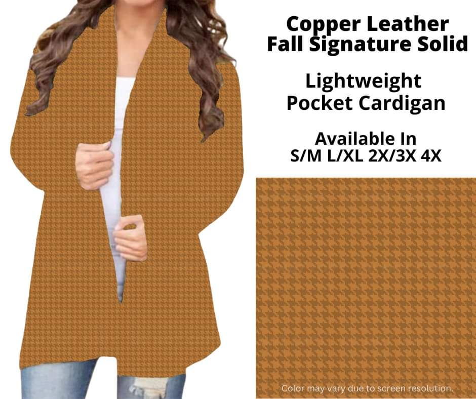 Copper Leather Pocket Cardigan