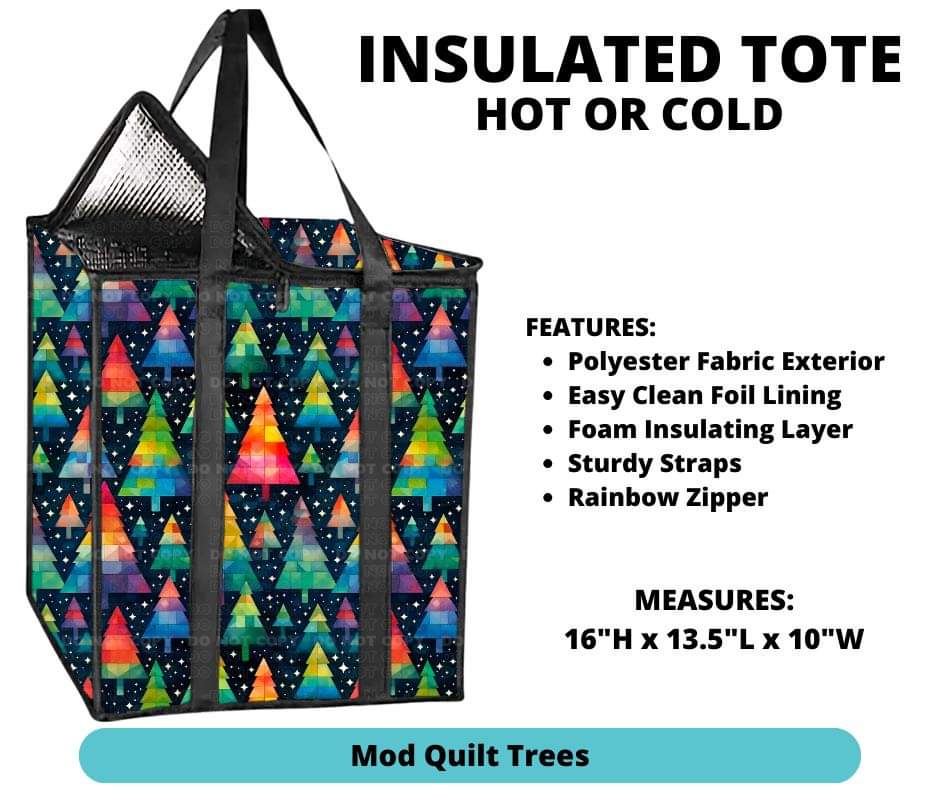 Mod Quilt Trees Insulated Tote