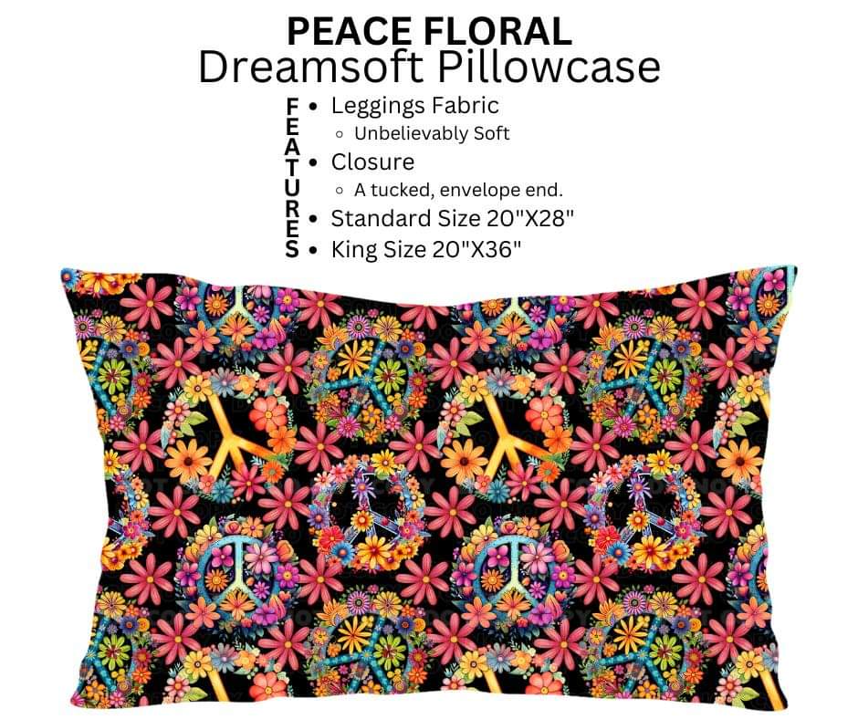 Peace Floral Dreamsoft Pillowcase