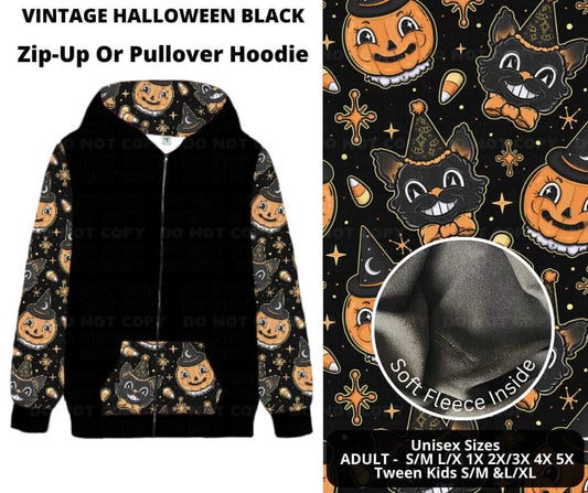 Vintage Halloween Black Zip-Up or Pullover Hoodie