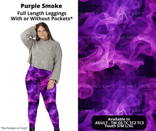 Preorder! Closes 10/23. ETA Dec. Purple Smoke Full Length Leggings w/wo Pockets