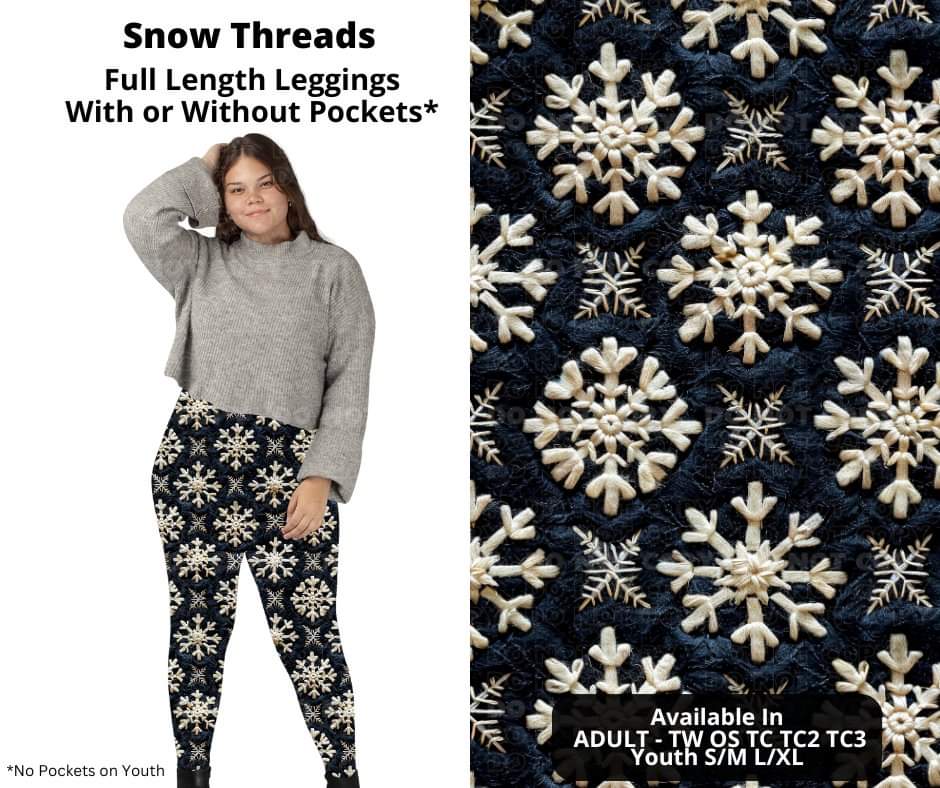 Preorder! Closes 10/23. ETA Dec. Snow Threads Full Length Leggings w/wo Pockets