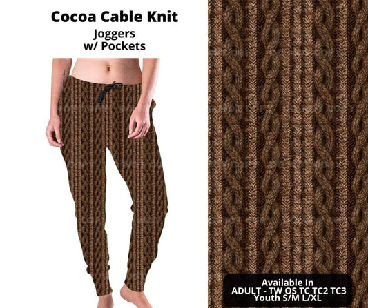 Preorder! Closes 11/4. ETA Jan. Cocoa Cable Knit Joggers