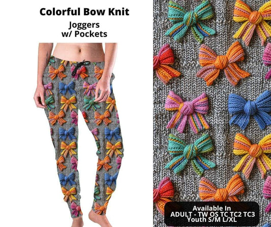 Preorder! Closes 11/4. ETA Jan. Colorful Bow Knit Joggers