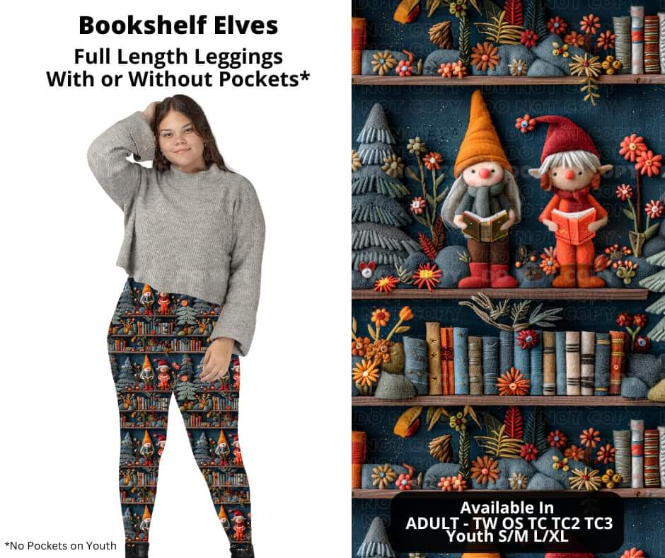 Bookshelf Elves Full Length Leggings w/ Pockets