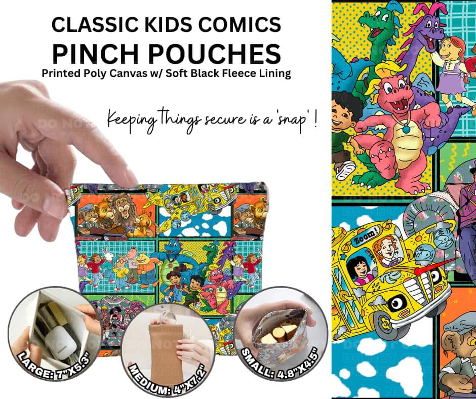 Classic Kids Comics Pinch Pouches