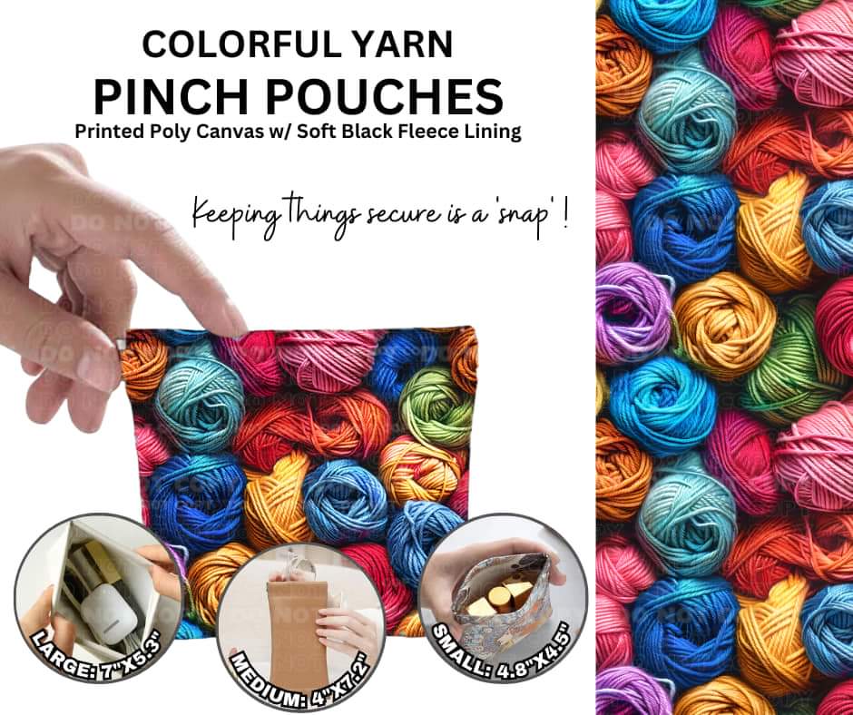 Colorful Yarn Pinch Pouches