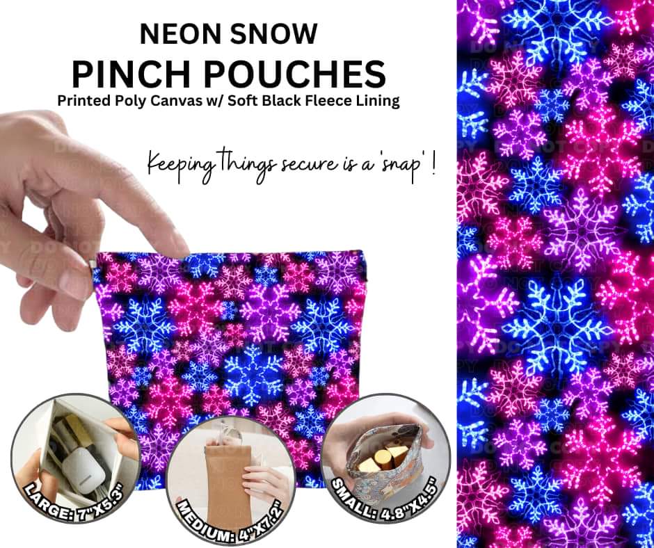 Neon Snow Pinch Pouches