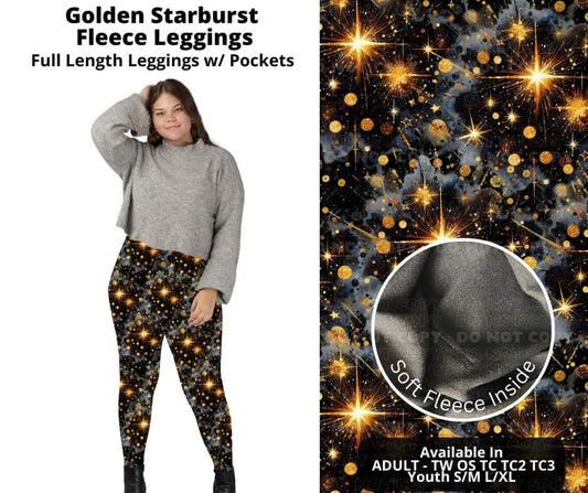 Golden Starburst Fleece Leggings