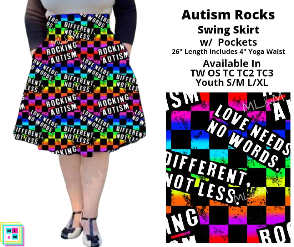 Autism Rocks Swing Skirt