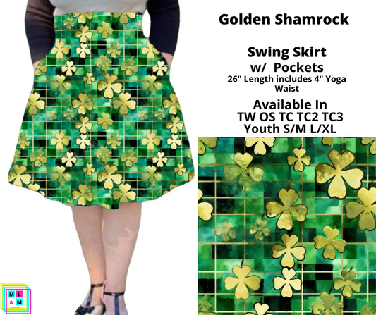 Golden Shamrock Swing Skirt