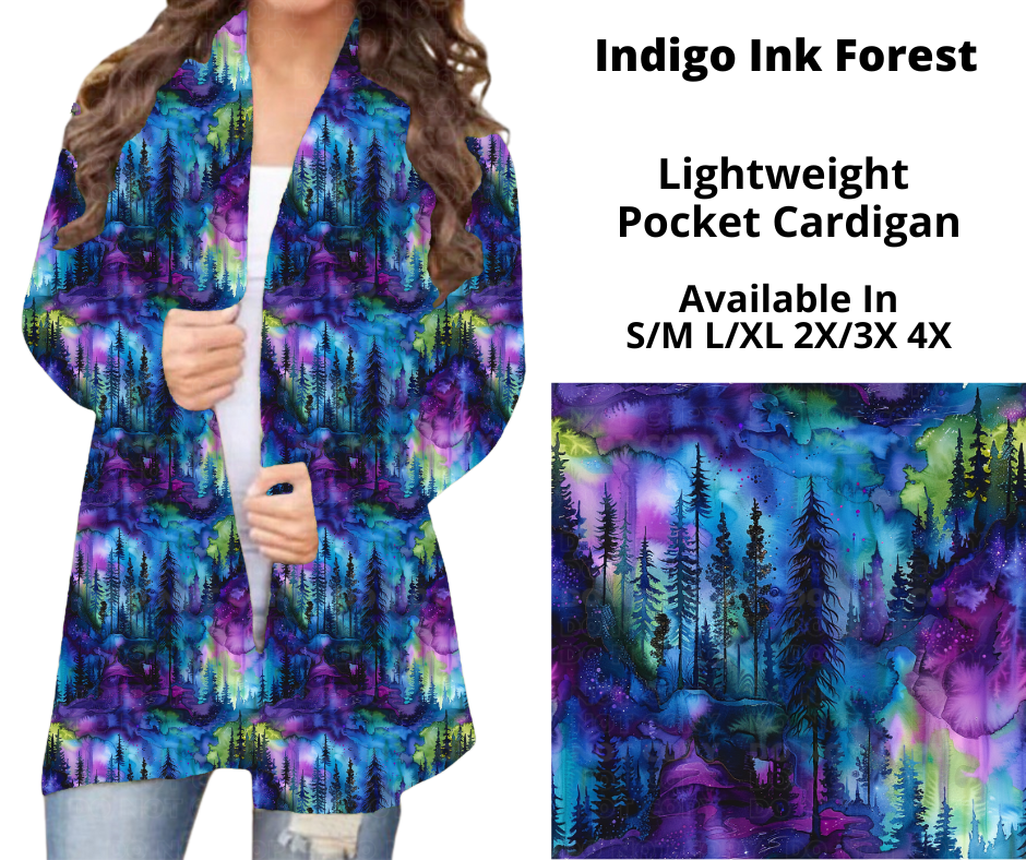 Preorder! Closes 10/28. ETA Dec. Indigo Ink Forest Pocket Cardigan