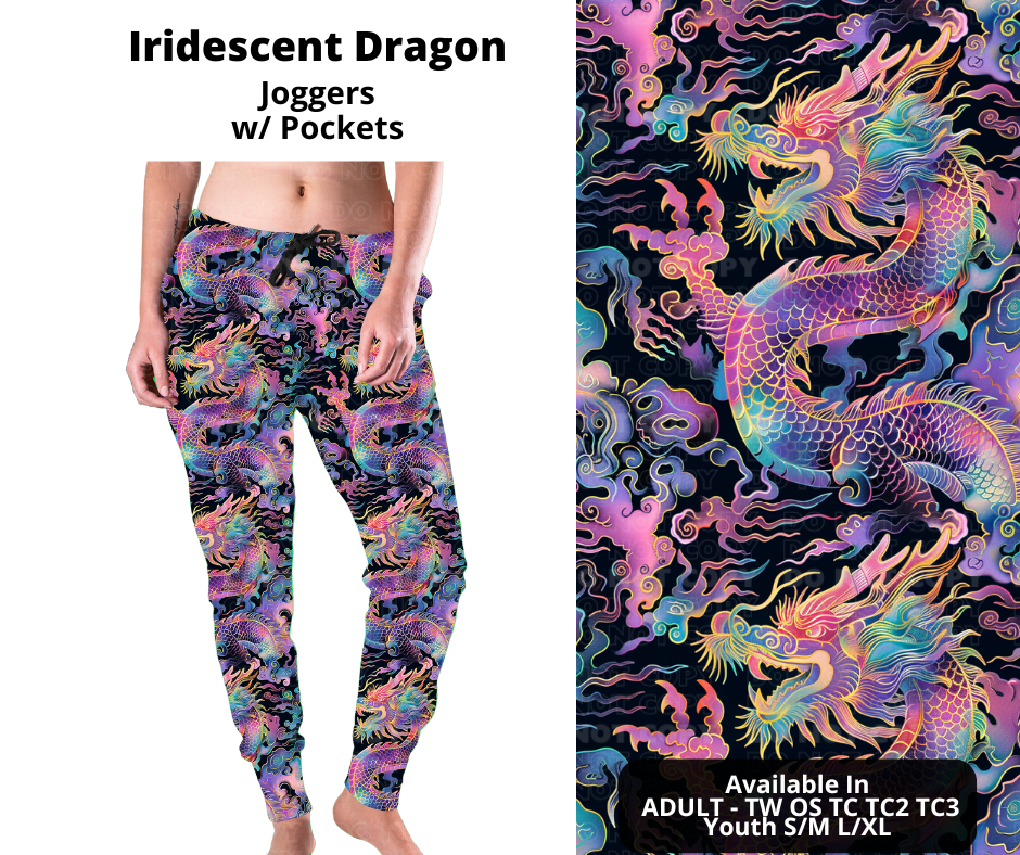 Preorder! Closes 10/31. ETA Jan. Iridescent Dragon Joggers