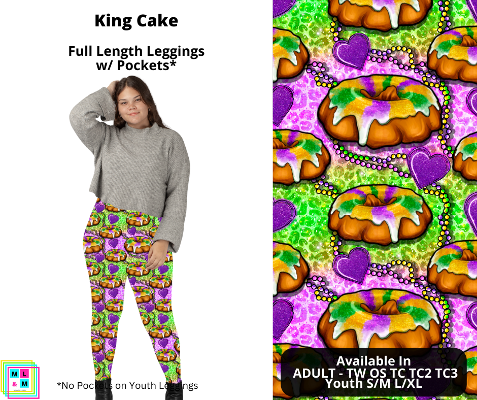 King Cake Full Length Leggings w/ Pockets