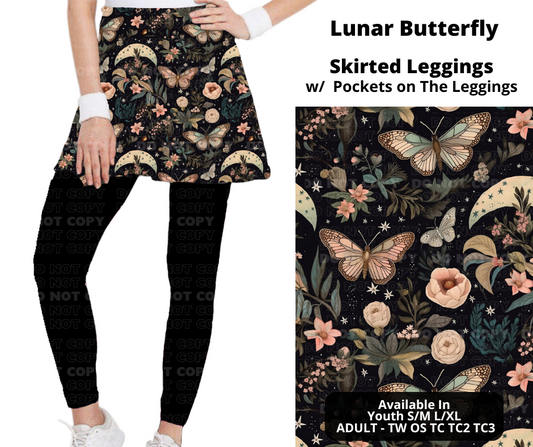 Preorder! Closes 11/25. ETA Jan. Lunar Butterfly Skirted Full Length Leggings w/ Pockets