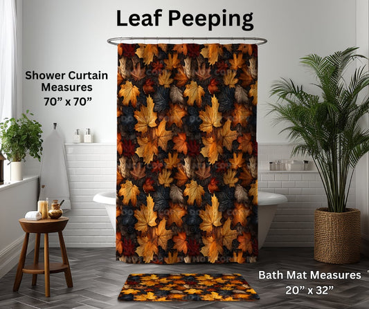 Leaf Peeping Custom Shower Curtain and/or Bath Mat