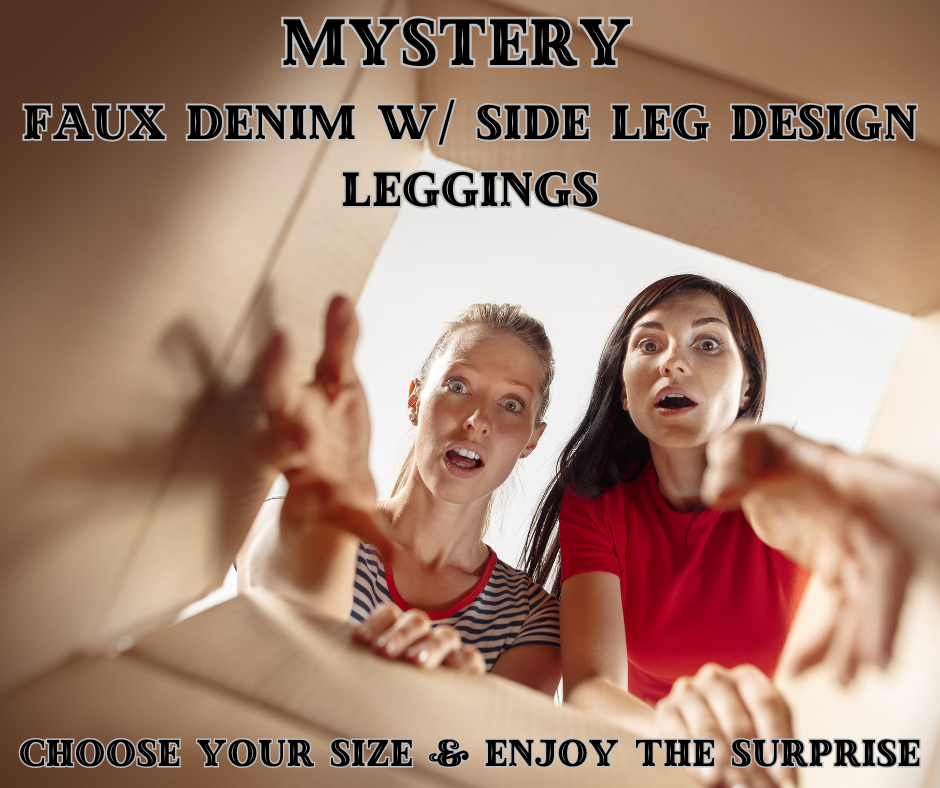 RTS Mystery Full Length Faux Denim w/ Side Leg Designs