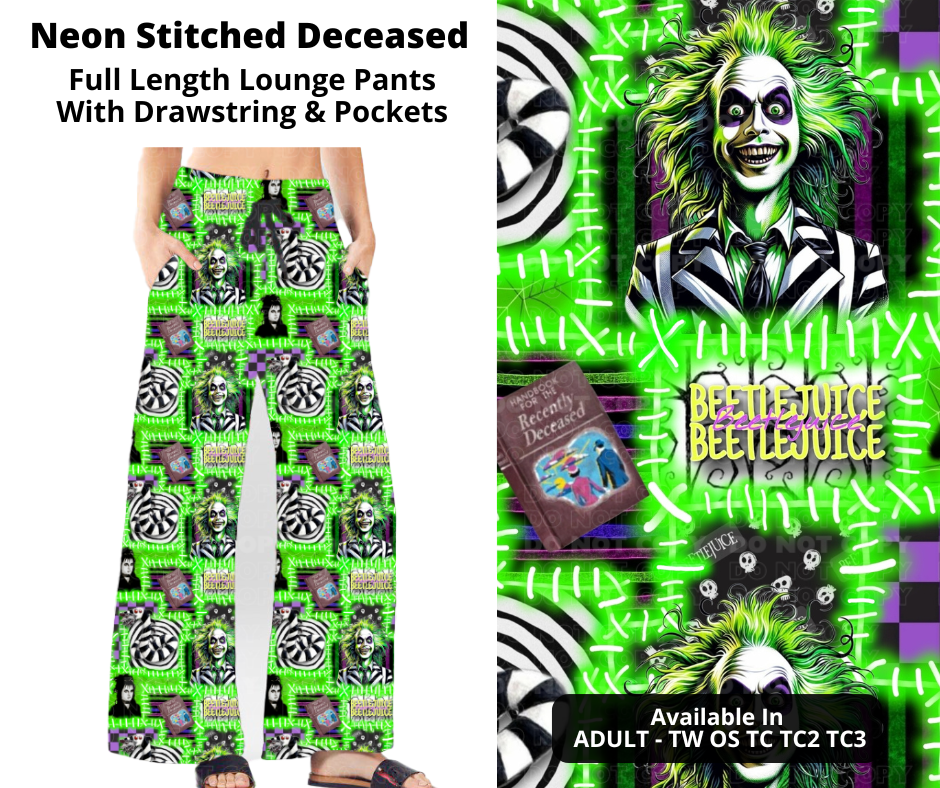 Neon Stitched Deceased Full Length Lounge Pants