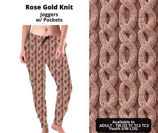 Preorder! Closes 11/4. ETA Jan. Rose Gold Knit Joggers