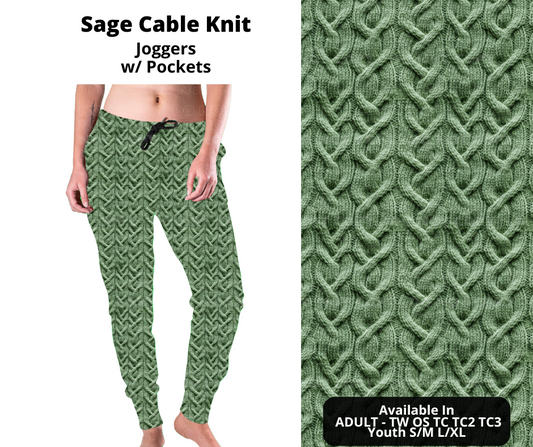 Preorder! Closes 11/4. ETA Jan. Sage Cable Knit Joggers