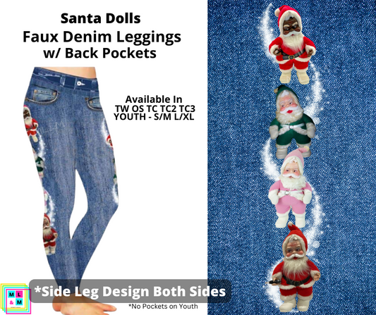 Santa Dolls Full Length Faux Denim w/ Side Leg Designs