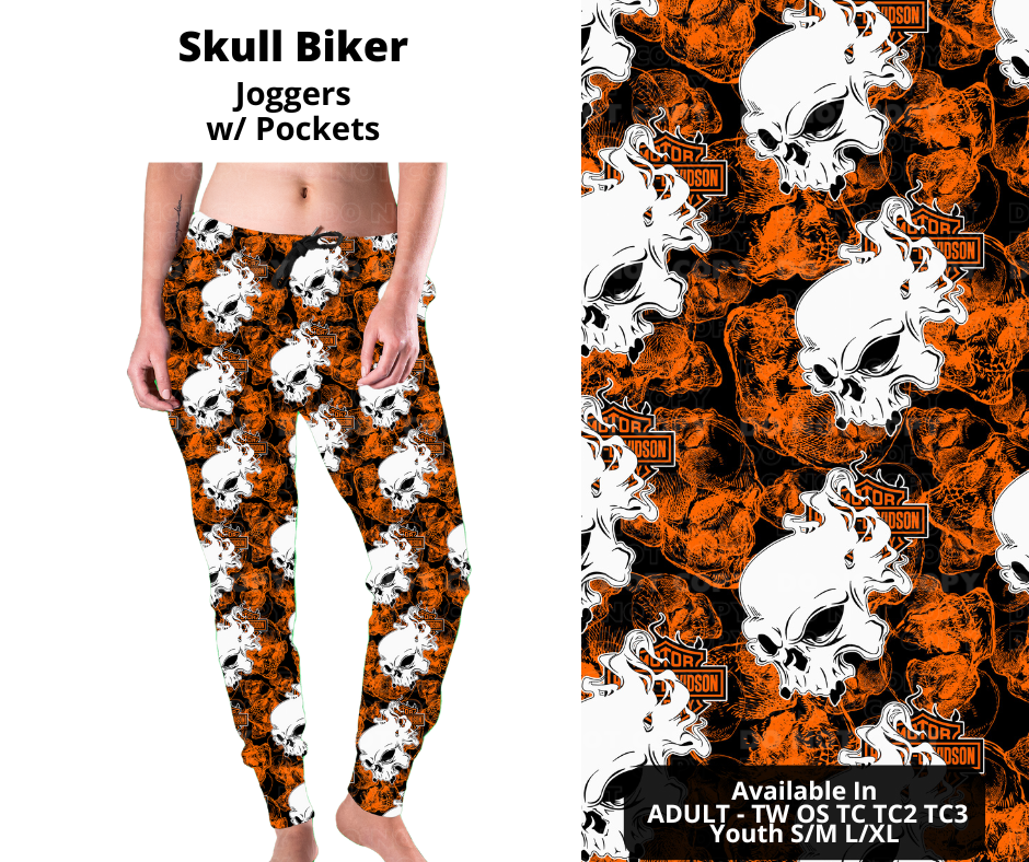 Preorder! Closes 11/27. ETA Feb. Skull Biker Joggers