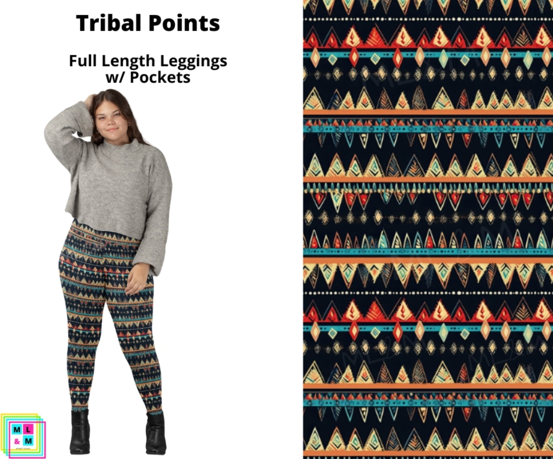 Tribal Points Full Length Leggings w/ Pockets