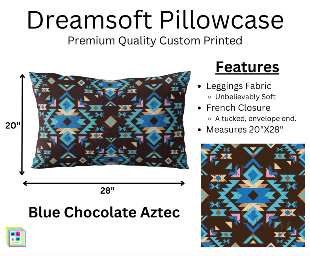 Blue Chocolate Aztec Dreamsoft Pillowcase