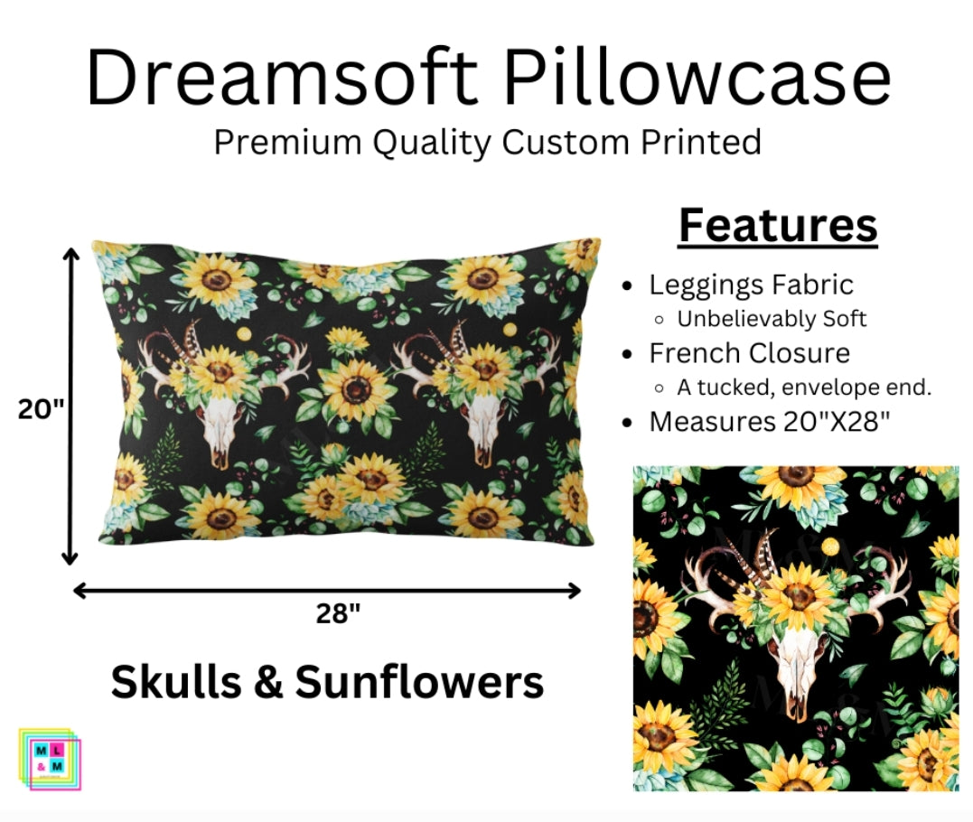 Skulls & Sunflowers Dreamsoft Pillowcase