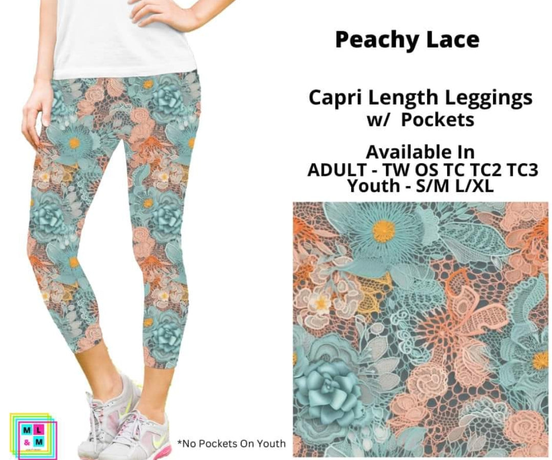 Peachy Lace Capri Length w/ Pockets