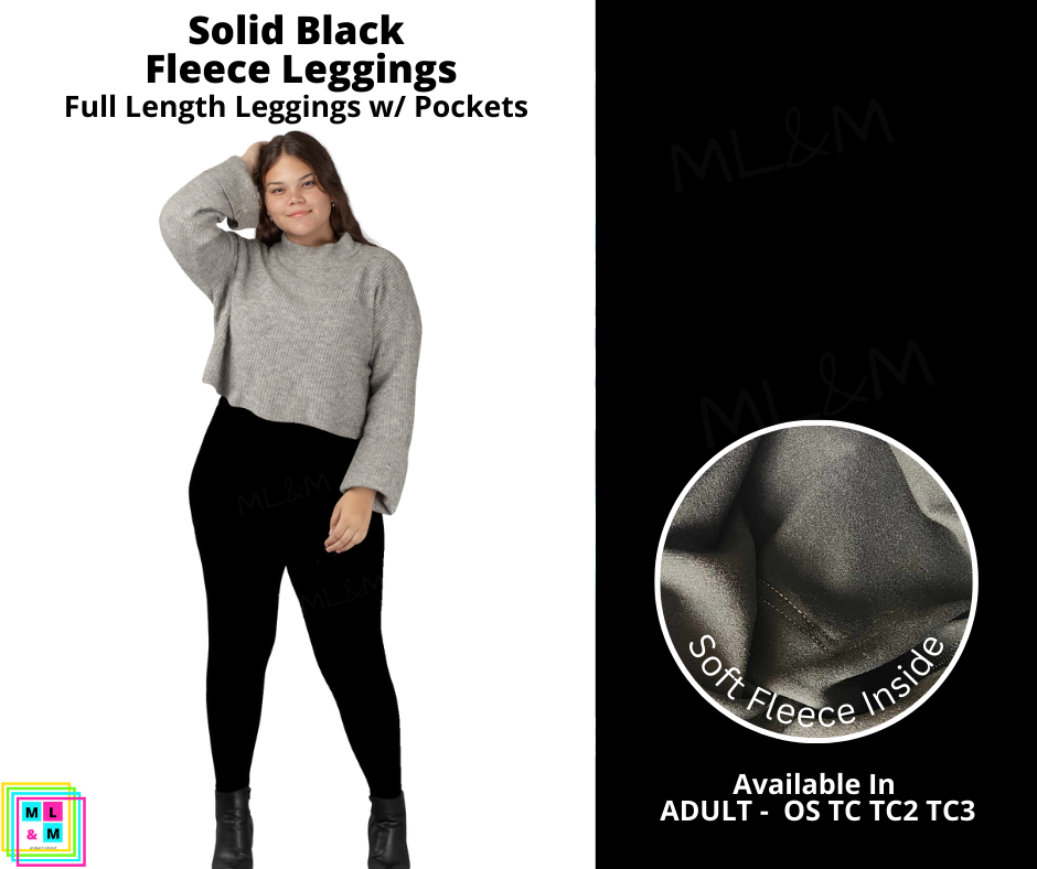 Solid Black Fleece Leggings – Shipping Department