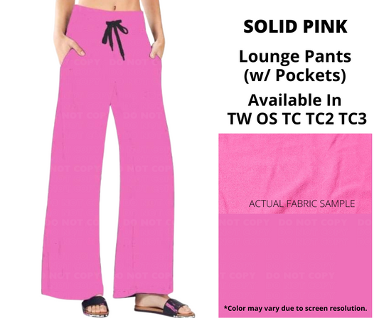 Solid Pink Full Length Lounge Pants