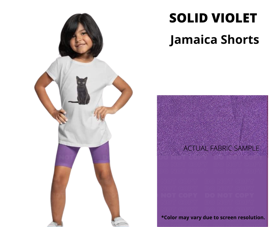 Solid Violet Youth Jamaica Shorts