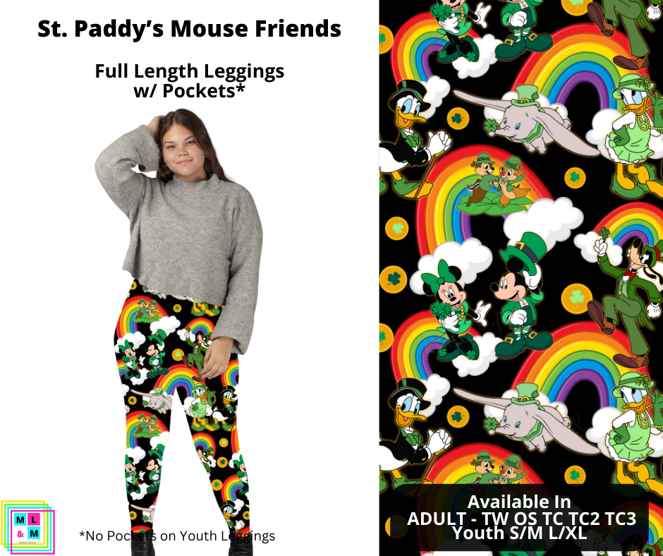 St. Paddy's Mouse Friends Length Leggings w/ Pockets