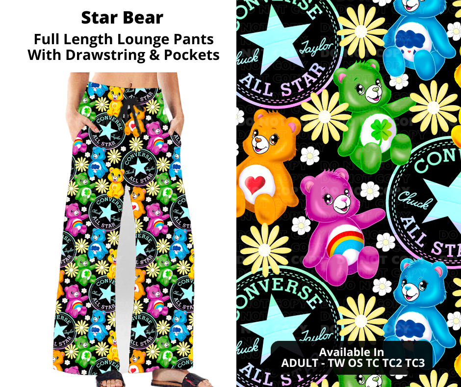 Preorder! Closes 11/21. ETA Jan. Star Bear Full Length Lounge Pants