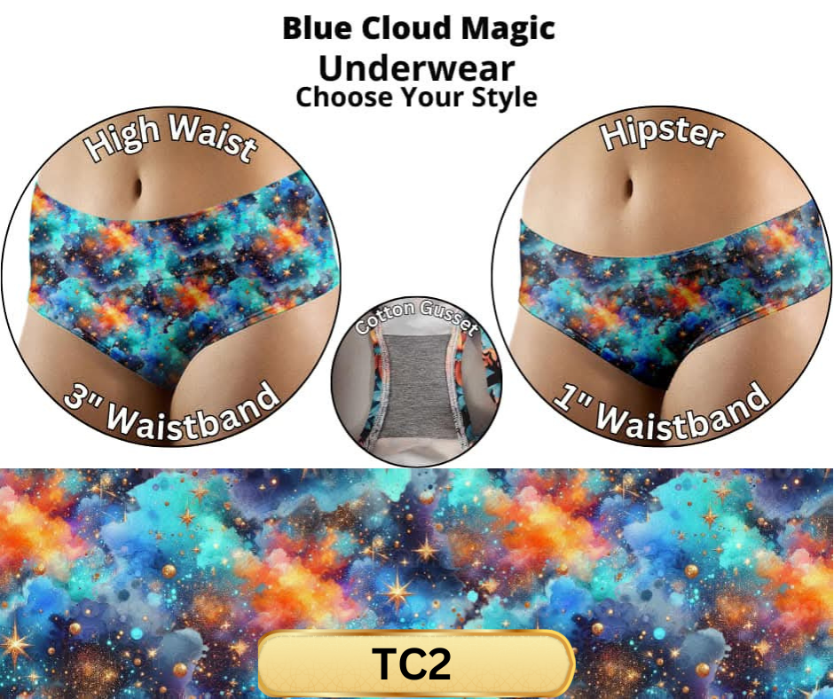 Blue Cloud Magic Hipster & High Waist Underwear