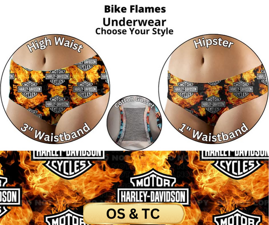 Bike Flames Hipster & High Waist Underwear