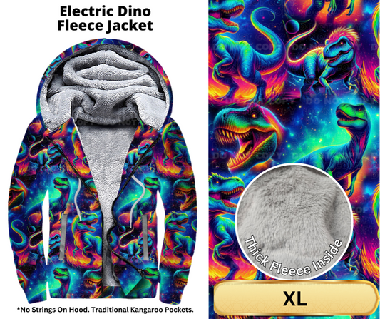 Electric Dino Fleece Jackets