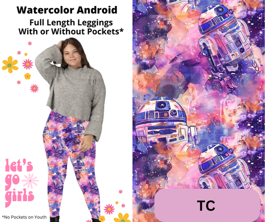 Preorder Extras! ETA March. Watercolor Android Full Length Leggings w/ Pockets