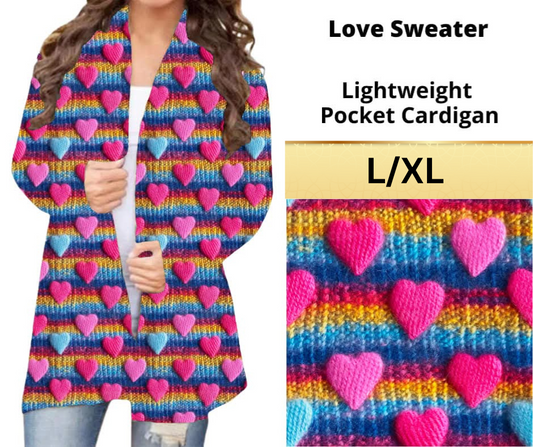 Love Sweater Pocket Cardigan