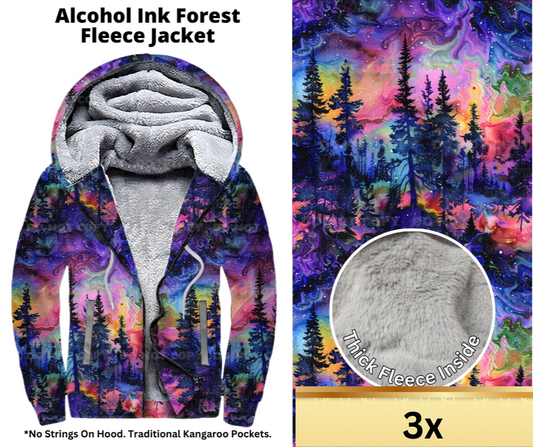 Alcohol Ink Forest Fleece Jackets