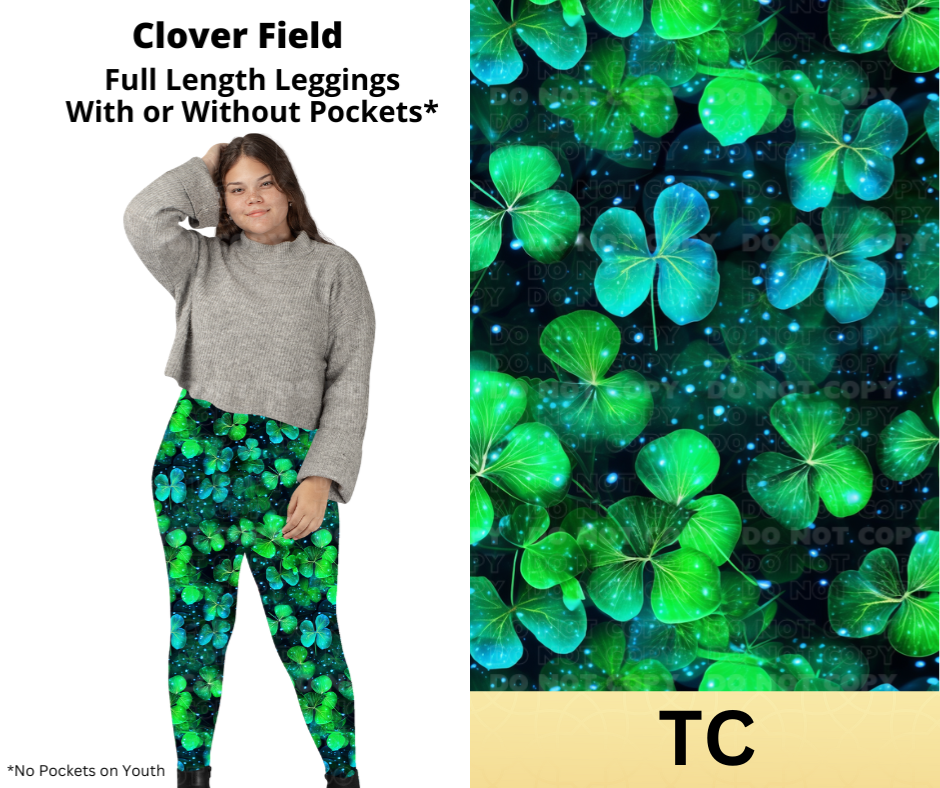 Preorder Extras! ETA Feb. Clover Field Full Length Leggings w/ Pockets