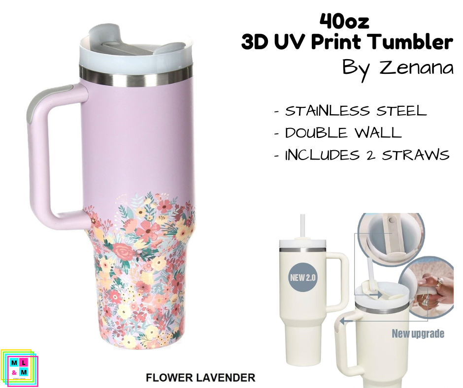 40oz 3D UV Printed Tumbler - Multiple Designs