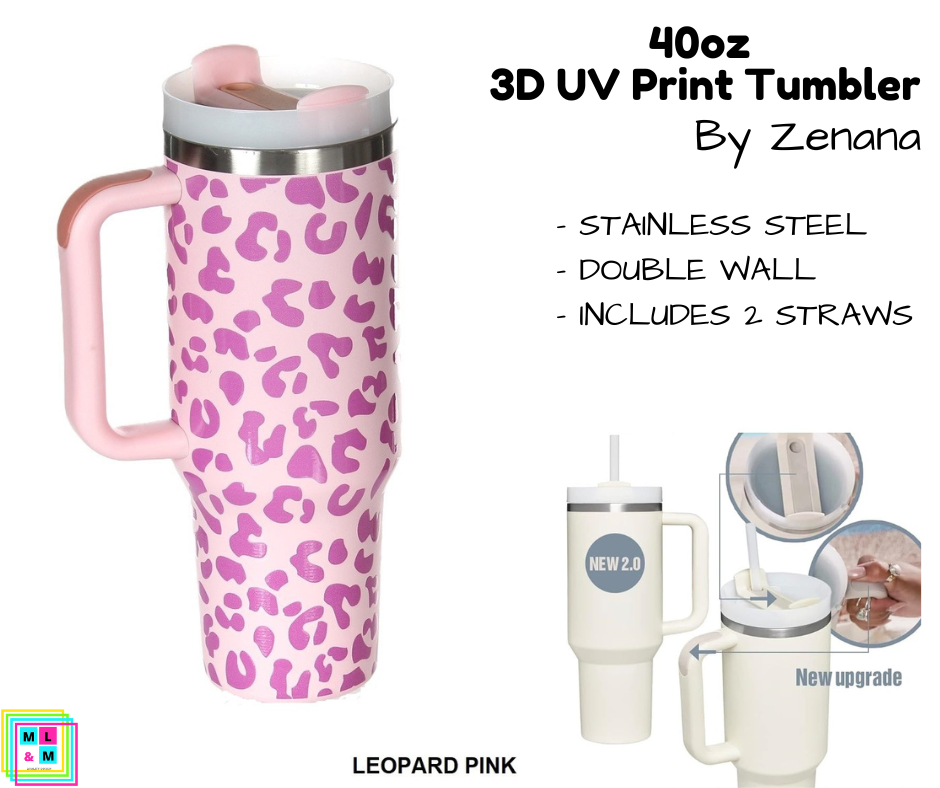 40oz 3D UV Printed Tumbler - Multiple Designs