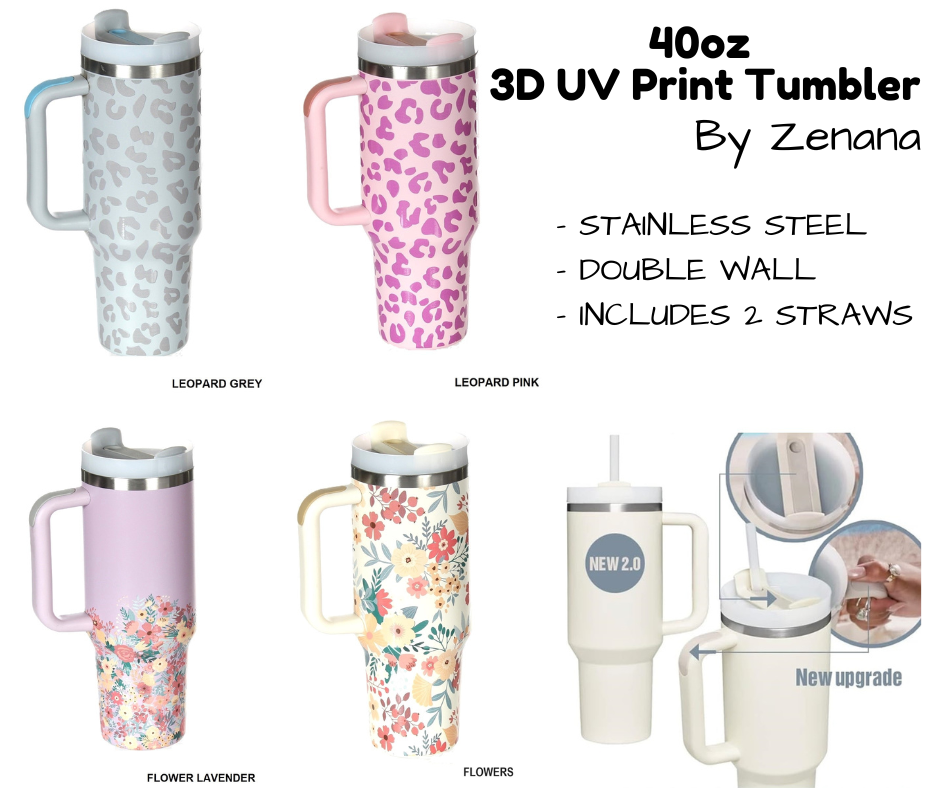 40oz 3D UV Printed Tumbler - Multiple Designs