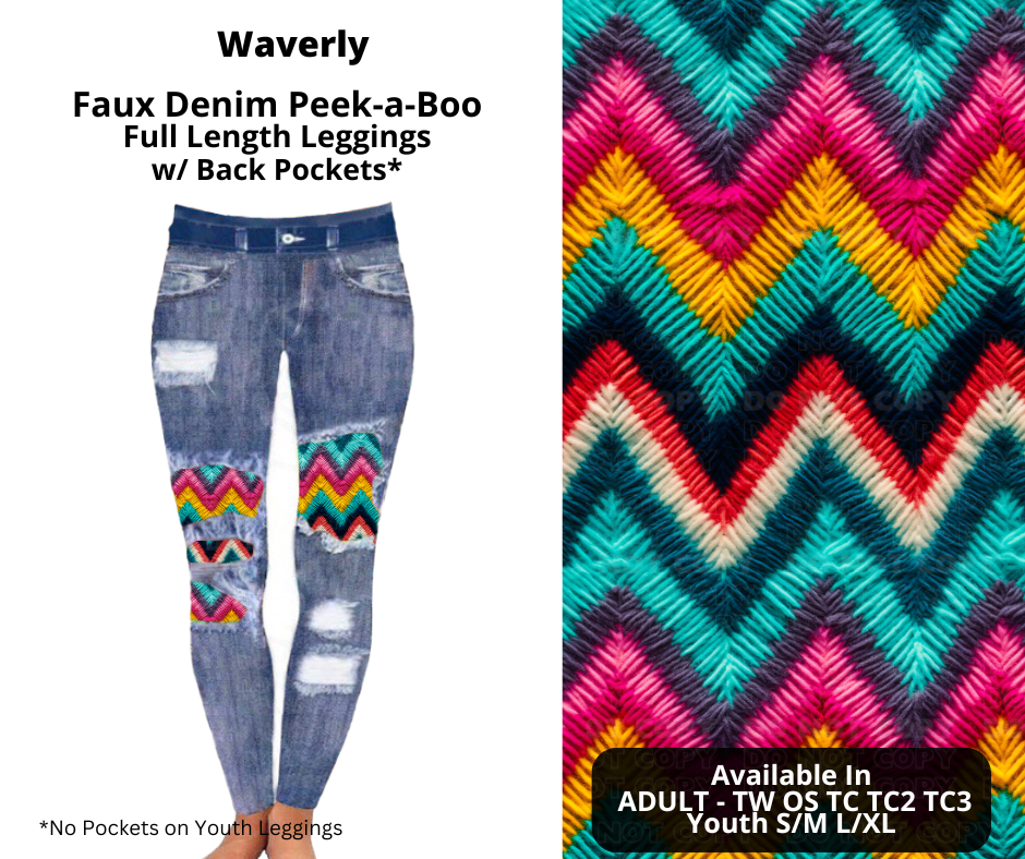 Preorder! Closes 10/28. ETA Dec. Waverly Faux Denim Peekaboo Full Length