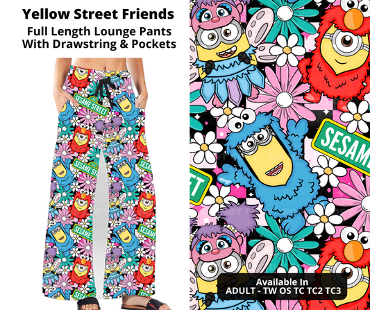 Preorder! Closes 11/21. ETA Jan. Yellow Street Friends Full Length Lounge Pants